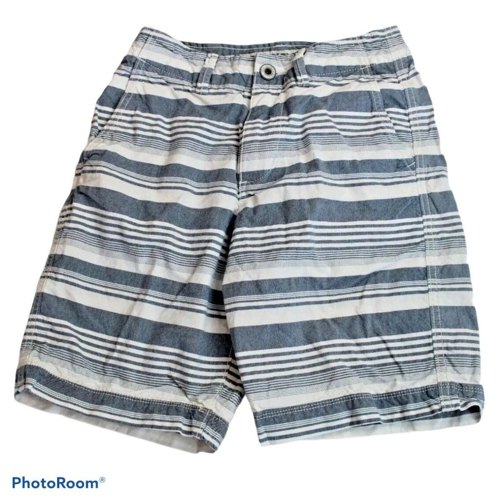 American Eagle Junior Shorts Relaxed Fit Blue White Stripes 100% Cotton Sz 26